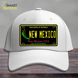 New Mexico Black State Novelty License Plate Hat Cotton / White