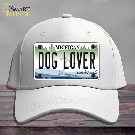 Michigan Dog Lover Novelty License Plate Hat Cotton / White