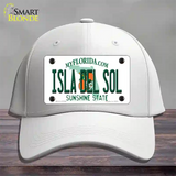 Isla Del Sol Florida Novelty License Plate Hat Cotton / White