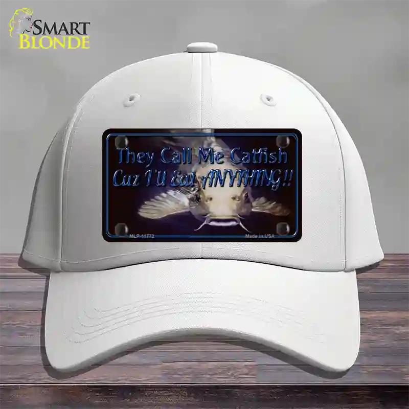 They Call Me Catfish Novelty License Plate Hat Cotton / White