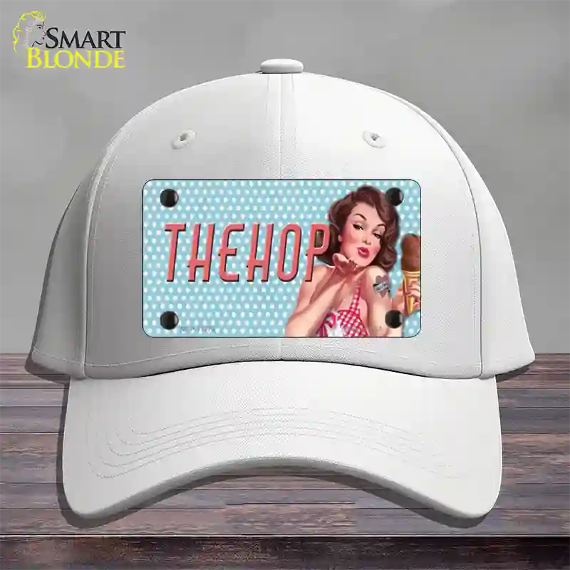 The Hop Vintage Pinup Novelty License Plate Hat Cotton / White