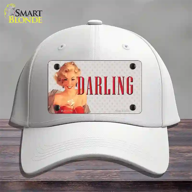 Darling Vintage Pinup Novelty License Plate Hat Cotton / White