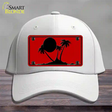 Island Palms Novelty License Plate Hat Cotton / White