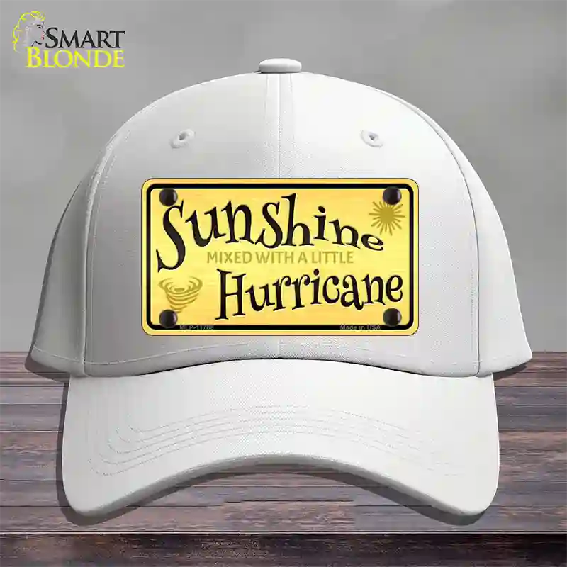 Sunshine With A Little Hurricane Novelty License Plate Hat Cotton / White