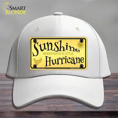 Sunshine With A Little Hurricane Novelty License Plate Hat Cotton / White