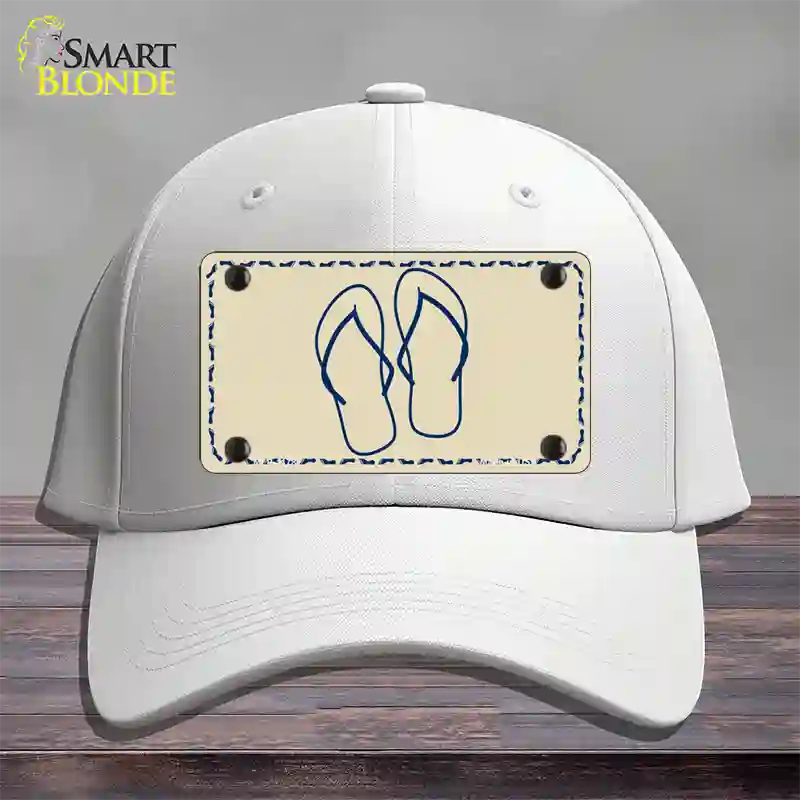 Flip Flops Novelty License Plate Hat Cotton / White