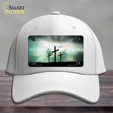 Crosses in the Sun Blue Novelty License Plate Hat Cotton / White