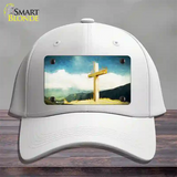 Lone Cross in the Sky Novelty License Plate Hat Cotton / White