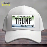 Trump 2024 Michigan Background Novelty License Plate Hat Cotton / White