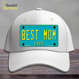 Best Mom Ever Novelty License Plate Hat Cotton / White