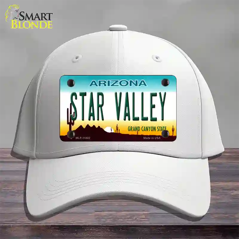 Star Valley Arizona Novelty License Plate Hat Cotton / White