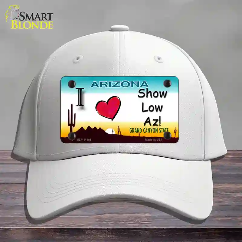 I Love Show Low AZ Novelty License Plate Hat Cotton / White