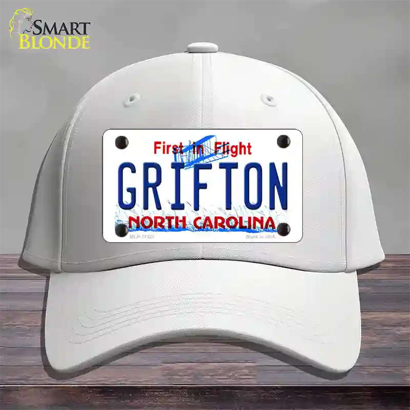 Grifton North Carolina Novelty License Plate Hat Cotton / White