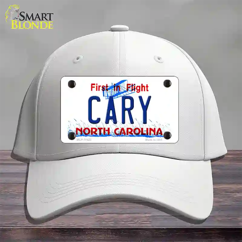 Cary North Carolina Novelty License Plate Hat Cotton / White