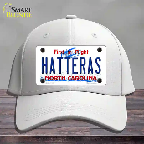 Hatteras North Carolina Novelty License Plate Hat Cotton / White