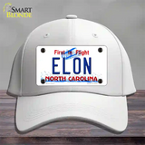 Elon North Carolina Novelty License Plate Hat Cotton / White