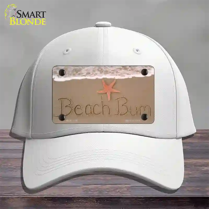 Beach Bum Novelty License Plate Hat Cotton / White