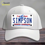 Simpson North Carolina Novelty License Plate Hat Cotton / White