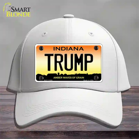 Trump Indiana Novelty License Plate Hat Cotton / White