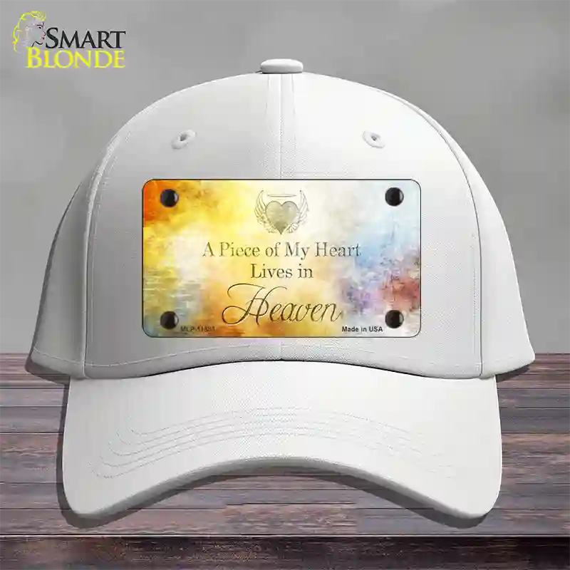 Lives In Heaven Novelty License Plate Hat Cotton / White