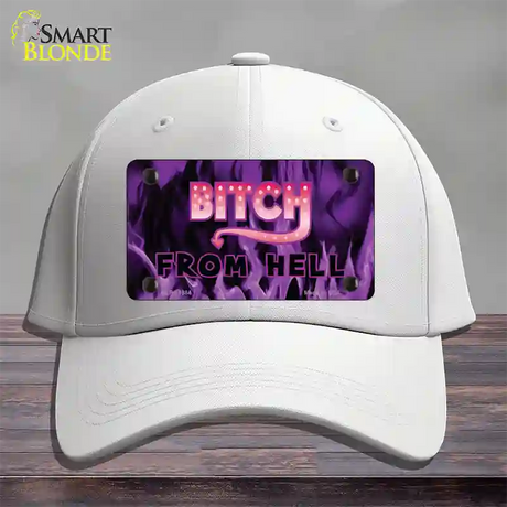 Bitch from Hell Novelty License Plate Hat Cotton / White