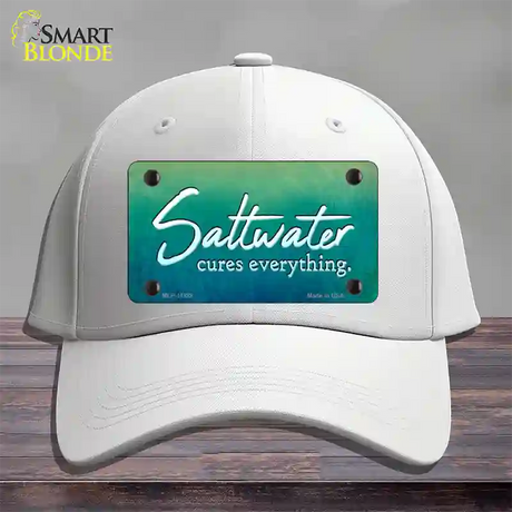 Saltwater Cures Everything Novelty License Plate Hat Cotton / White