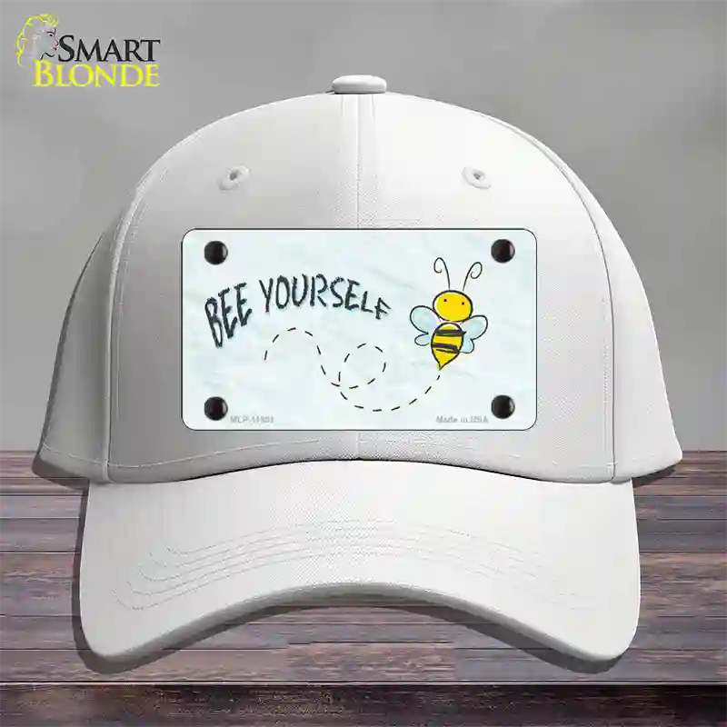 Bee Yourself Novelty License Plate Hat Cotton / White