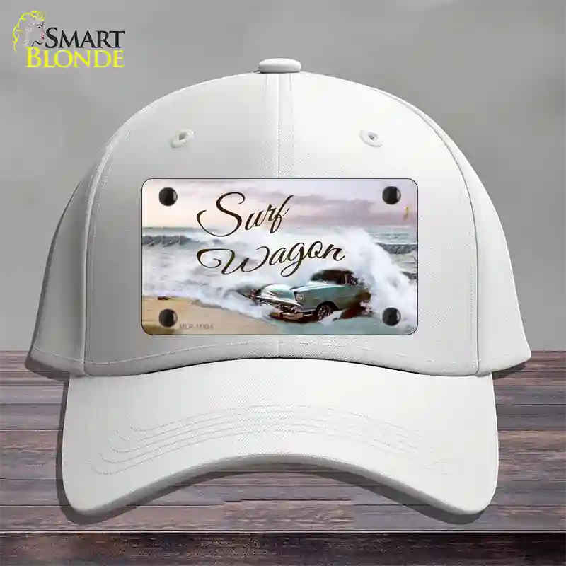 Surf Wagon Novelty License Plate Hat Cotton / White