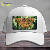 Enjoy Your Coffee Novelty License Plate Hat Cotton / White