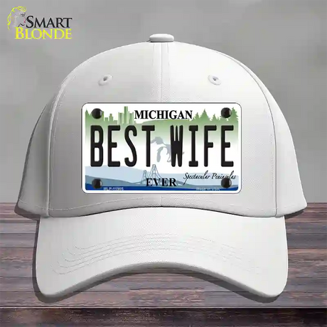 Michigan Best Wife Novelty License Plate Hat Cotton / White