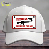 Bullets First Novelty License Plate Hat Cotton / White