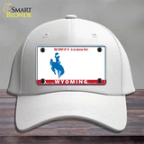 Wyoming Novelty License Plate Hat Cotton / White