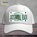 Florida Jacksonville Beach Novelty License Plate Hat Cotton / White