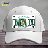 Florida Fernandina Beach Novelty License Plate Hat Cotton / White