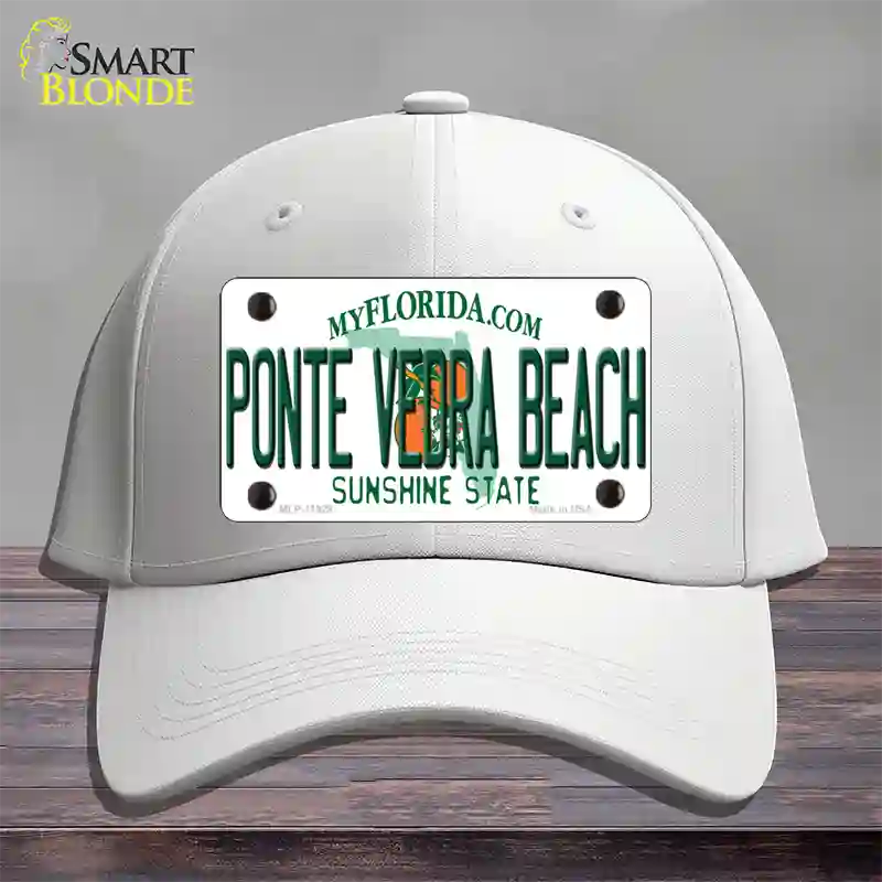 Florida Ponte Vedra Beach Novelty License Plate Hat Cotton / White