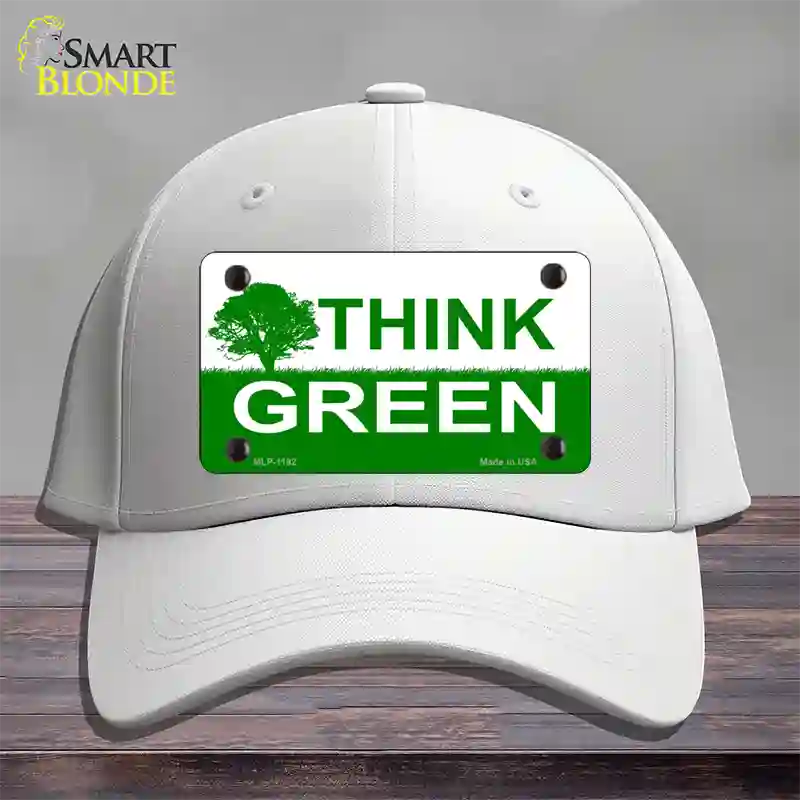 Think Green Novelty License Plate Hat Cotton / White