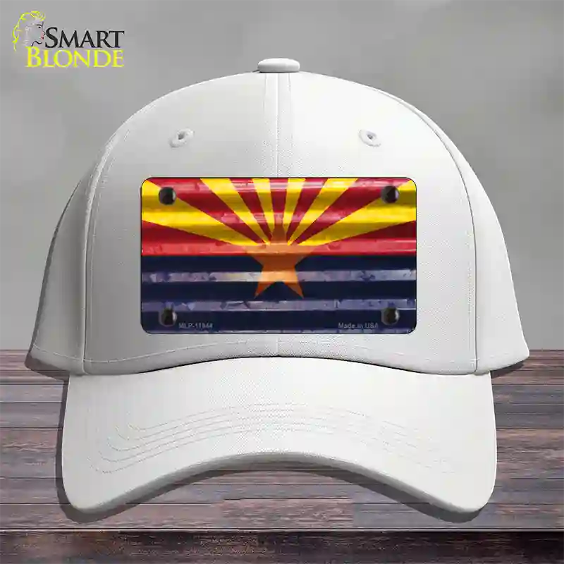 Arizona Corrugated Flag Novelty License Plate Hat Cotton / White