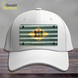 Delaware Corrugated Flag Novelty License Plate Hat Cotton / White