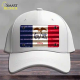 Iowa Corrugated Flag Novelty License Plate Hat Cotton / White