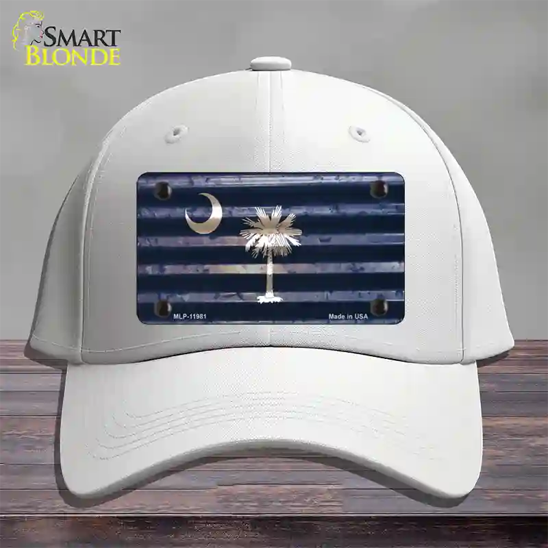 South Carolina Corrugated Flag Novelty License Plate Hat Cotton / White