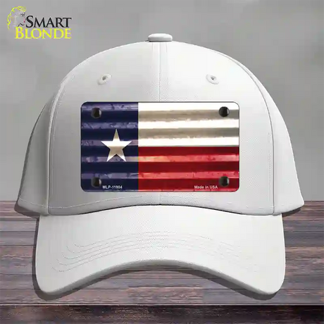 Texas Corrugated Flag Novelty License Plate Hat Cotton / White