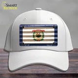 West Virginia Corrugated Flag Novelty License Plate Hat Cotton / White