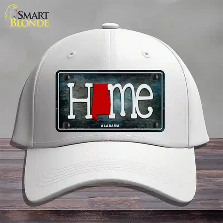 Alabama Home State Outline Novelty License Plate Hat Cotton / White