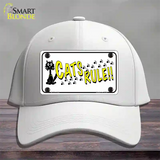 Cats Rule Novelty License Plate Hat Cotton / White