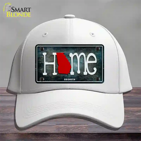 Georgia Home State Outline Novelty License Plate Hat Cotton / White