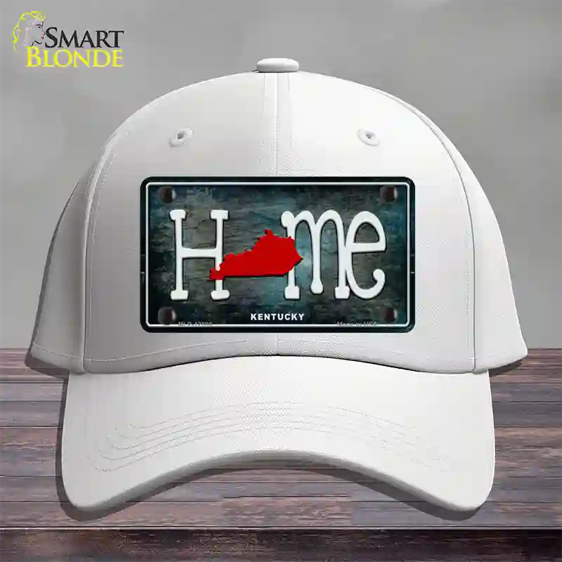 Kentucky Home State Outline Novelty License Plate Hat Cotton / White