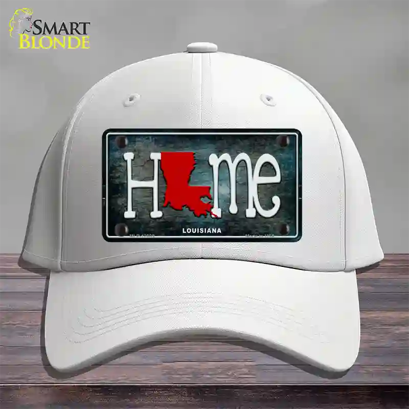 Louisiana Home State Outline Novelty License Plate Hat Cotton / White