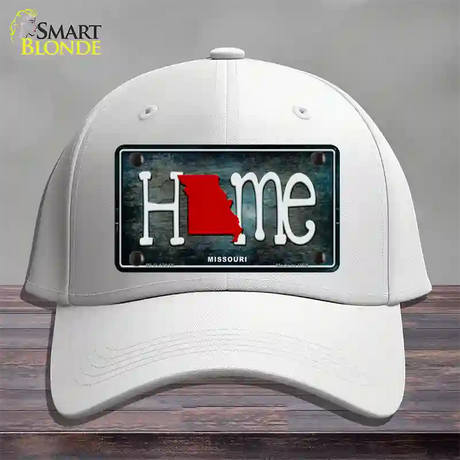 Missouri Home State Outline Novelty License Plate Hat Cotton / White