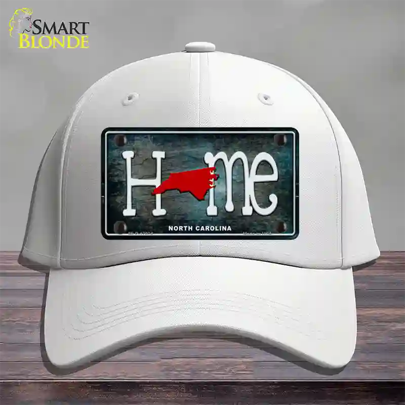 North Carolina Home State Outline Novelty License Plate Hat Cotton / White