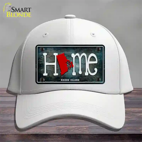 Rhode Island Home State Outline Novelty License Plate Hat Cotton / White